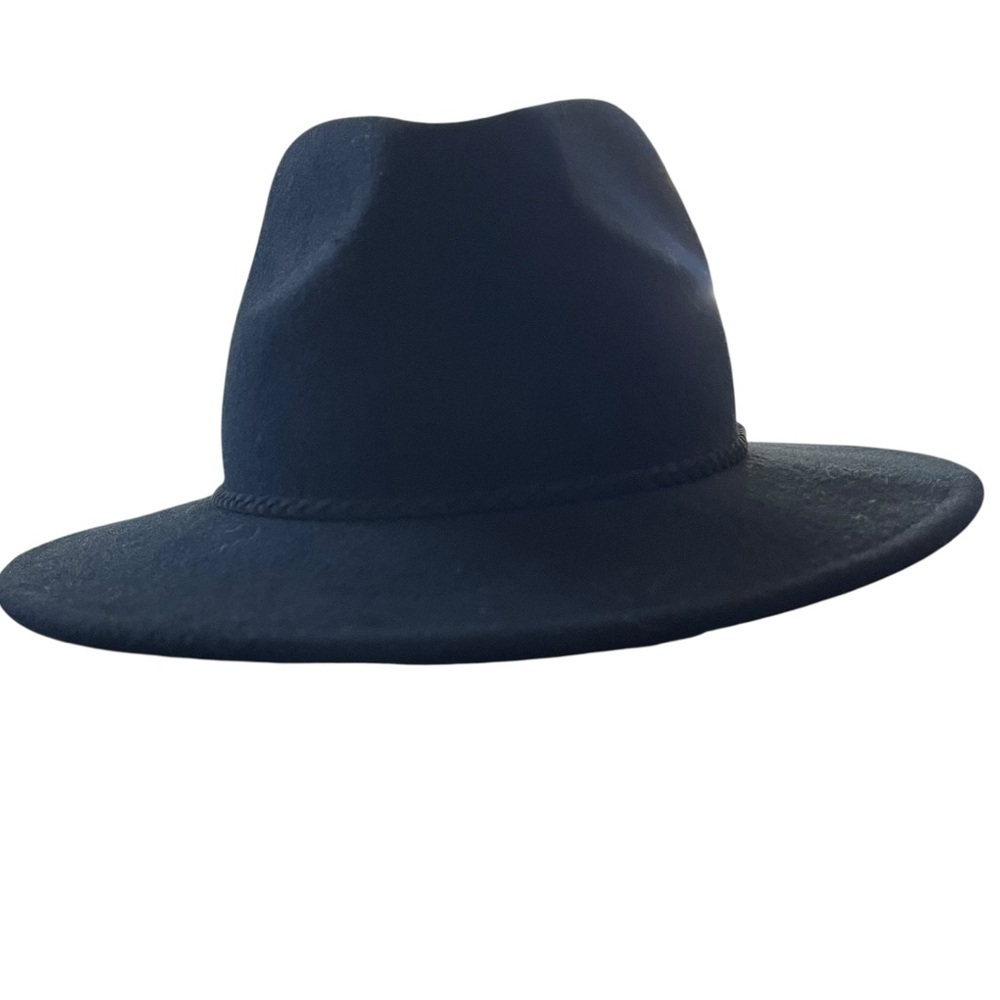 ASOS DESIGN 100% Wool Classic Black Fedora Hat with Braid Trim SZ M - Picture 8 of 13